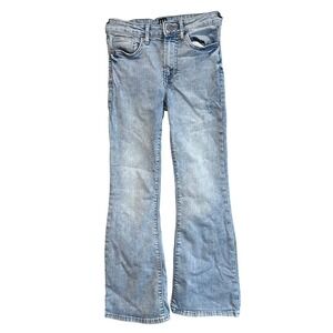 Gap Kids Girls Sz 10 Light Wash 70s Flare Jeans Distressed Adjustable Waist